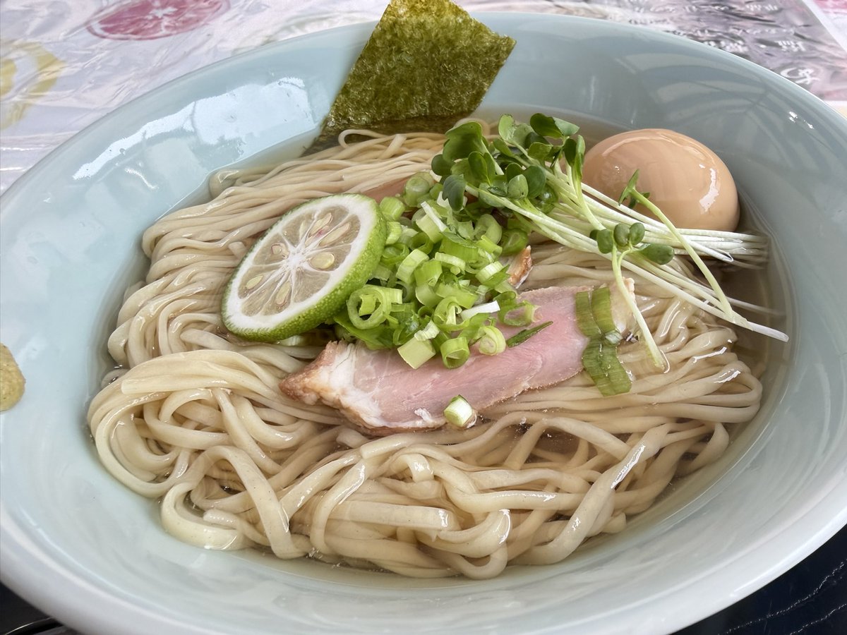 FluoriteStone's tweet photo. #麺処青野 #道の駅秩父店 #冷やし #昆布水ラーメン めっちゃ旨し😋 https://t.co/U127kdMAsU
