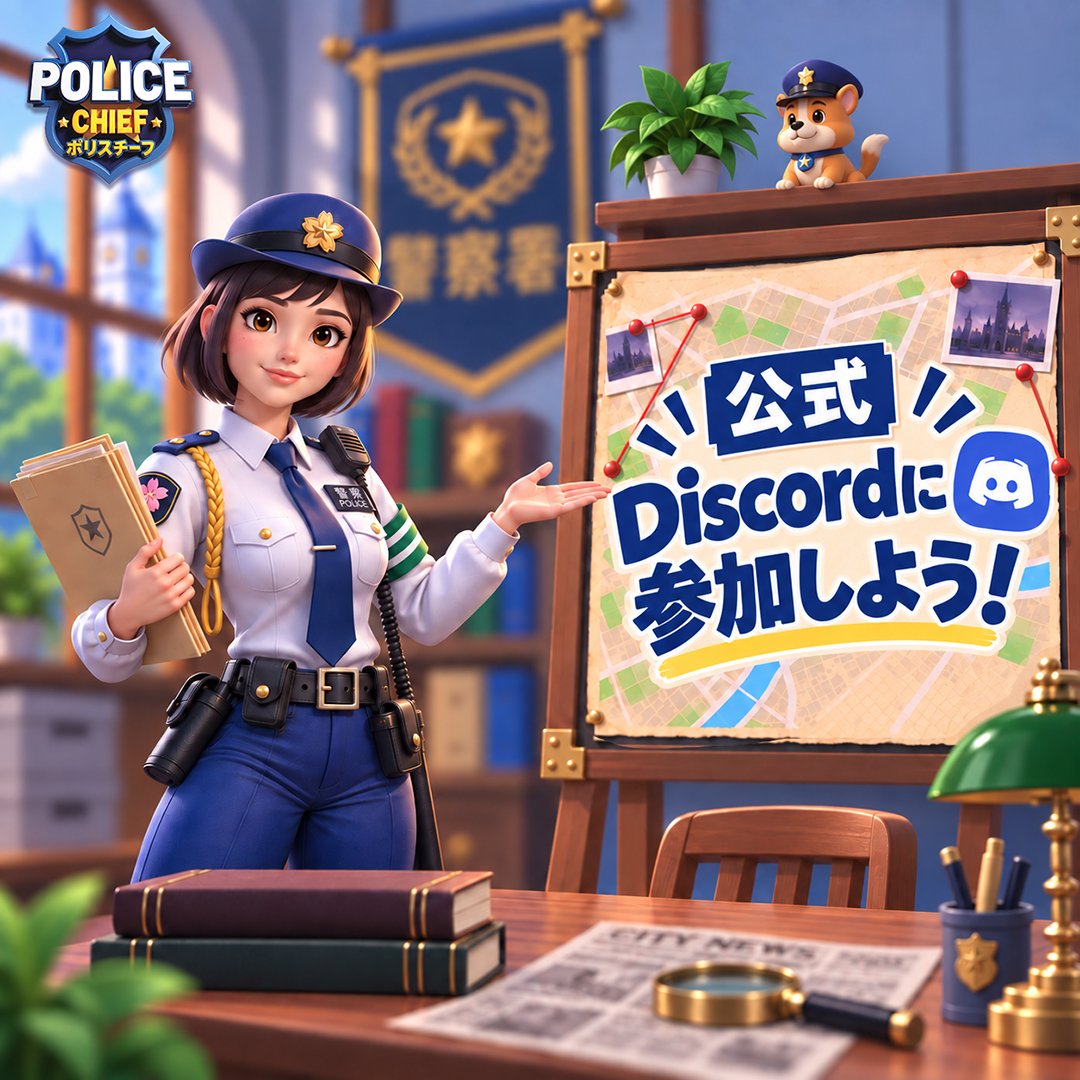 PoliceChief_JP's tweet photo. ✨公式Discordに参加しよう！✨

『ポリスチーフ』の公式Discordには、署長の皆さんが交流できるチャンネルや、攻略情報などがあります！💬

▼以下のリンクよりご参加ください
Discord: https://t.co/QGwFIb0mPe

日本語チャンネルの参加方法は下の画像をご確認ください。

#ポリスチーフ #PoliceChief
