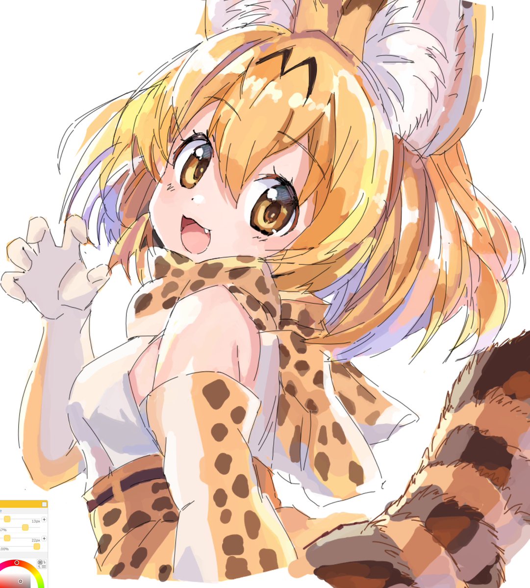 sanbai2012's tweet photo. 今日の絵チャ
けものフレンズ サーバル https://t.co/IBUuvuCz4J