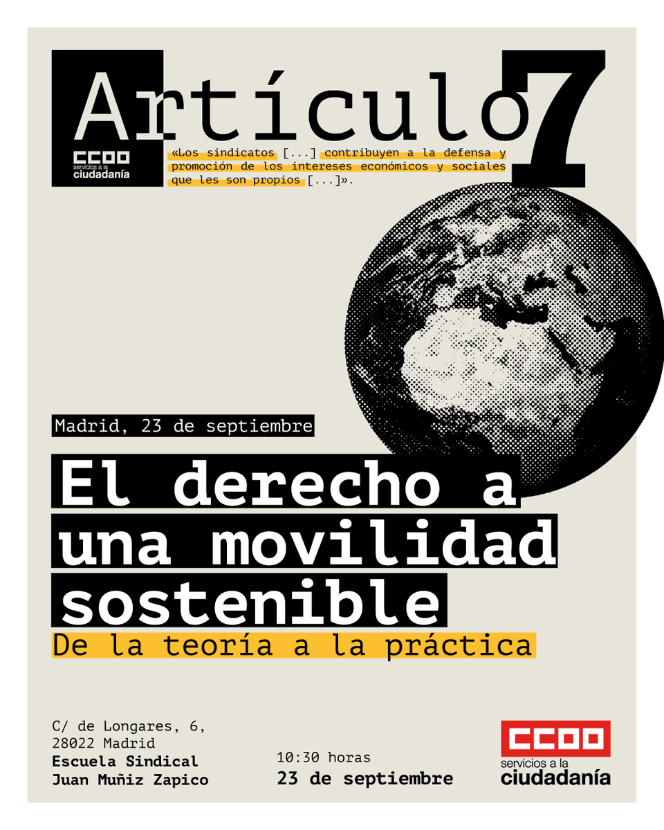 FSCdeCCOO's tweet photo. 🌍 En el marco de la Semana Europea de la Movilidad, hoy organizamos la jornada «El derecho a una movilidad sostenible».
⚖️ Por primera vez en nuestro país contamos con una ley que desarrolla un derecho de importancia vital para las personas trabajadoras.
#MobilityWeek https://t.co/NBL4xDCPfr