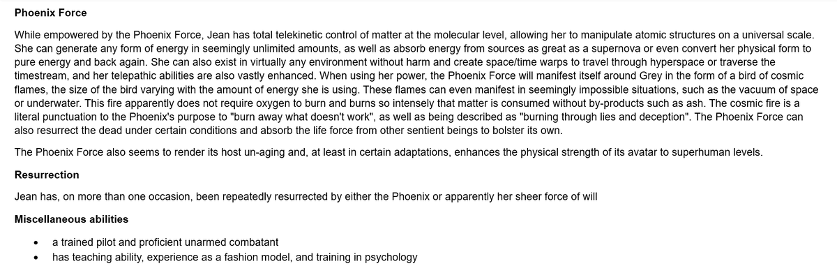 PhxenixOmega's tweet photo. Powers and abilities (2) https://t.co/ZEUk8mSlFt