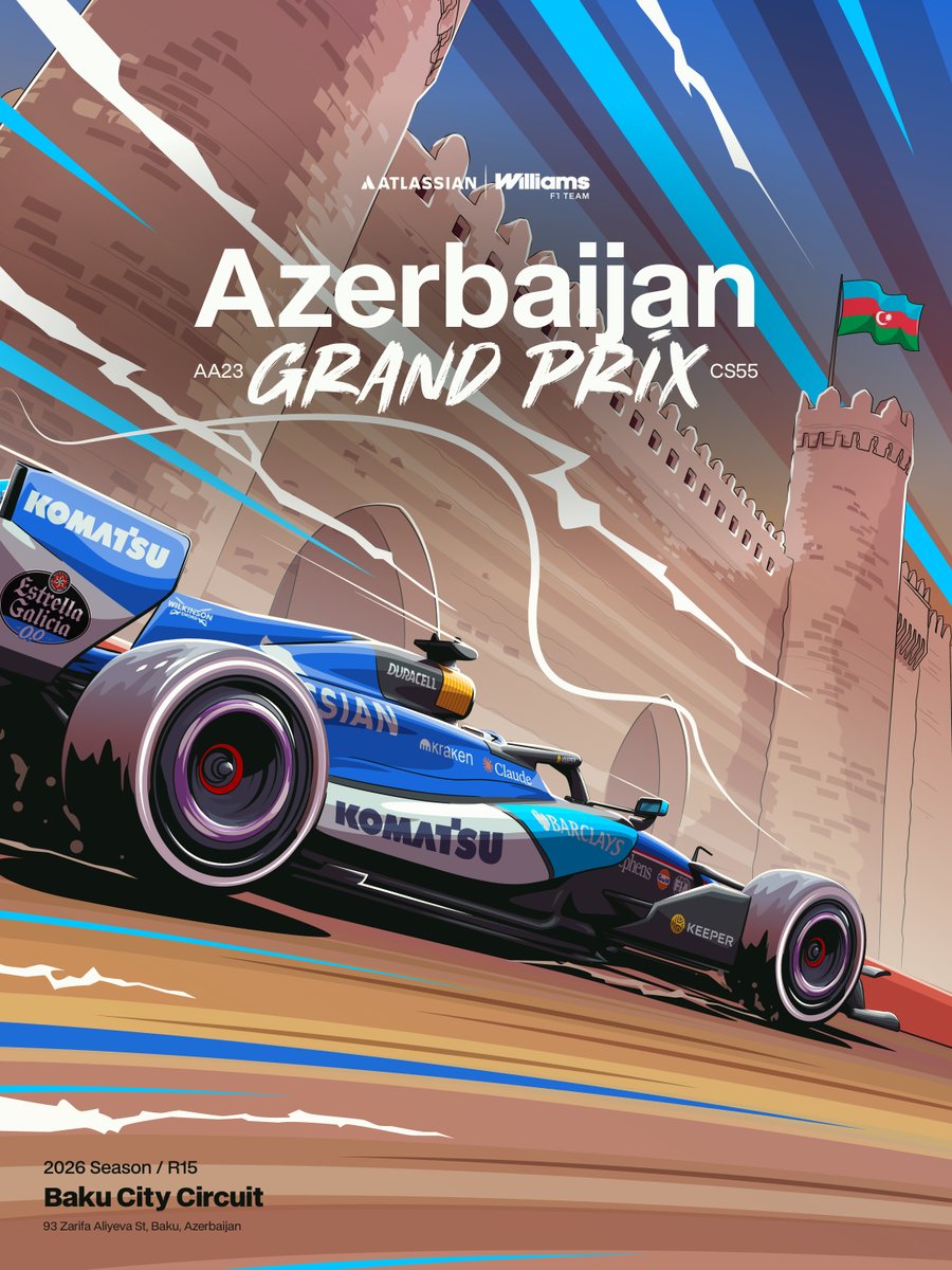 WilliamsRacing's tweet photo. Part 1️⃣ of this triple header starts now 👊 

Ready for what the streets of Baku have in store 🇦🇿 https://t.co/M9gJjpLavu