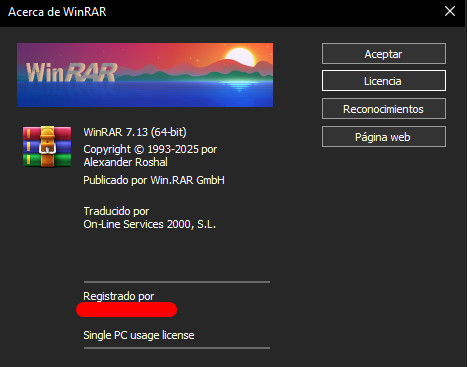 DrSonicM4's tweet photo. @WinRAR_RARLAB mi licencia la compre el 2000 no pregunten por que creo que estaba borracho https://t.co/CIqvdkKvvl