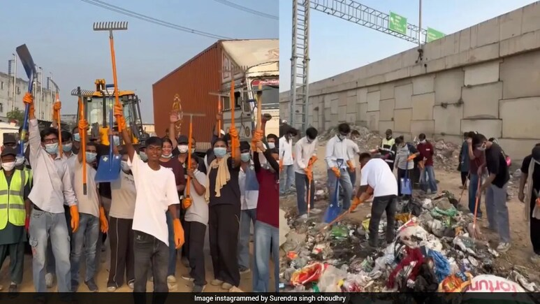 ndtv's tweet photo. Bittu Tabahi Removes 2,435 kg Waste In Gurugram As His Cleanup Mission Reaches NCR https://t.co/lCgRsKL6LN https://t.co/9x6drLGTH7