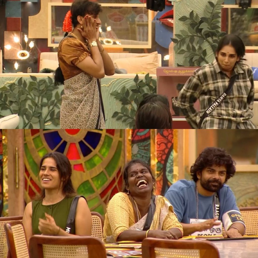 AbisPOV_'s tweet photo. Muniyamma-va nadicha Prithvi exit list-la illa… aana Muniyamma-vaave irundha Muniyamma-ku WP + exit list 😂😭

Original-ku exit list… duplicate-ku escape-ah? Enna design-o! 🤣

#BiggBossTamil10 https://t.co/eIYiyz786Q