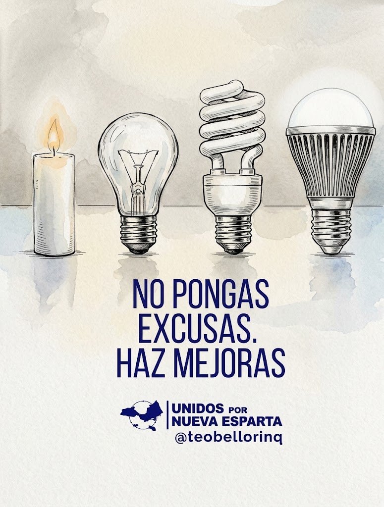 TeoBellorin's tweet photo. En la bรบsqueda de la NuevaEsparta que todos queremos, es fundamental dejar las excusas a un lado y trabajar en las mejoras necesarias para salir adelante. El cambio real empieza con la acciรณn de cada uno ยกMenos palabras y mรกs trabajo por la regiรณn! #Progreso #Trabajo #SinExcusas https://t.co/85aPZZaXw2