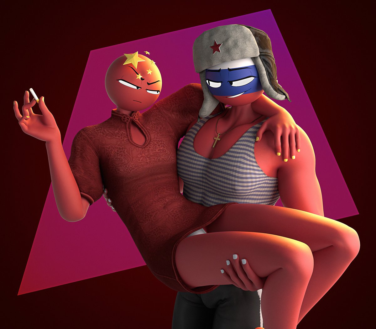 Small_d0rk's tweet photo. - Mah waife!

Does he know that's a guy?

#countryhumans 
#countryhumanschina 
#countryhumansrussia https://t.co/4Ovw0cwZeb