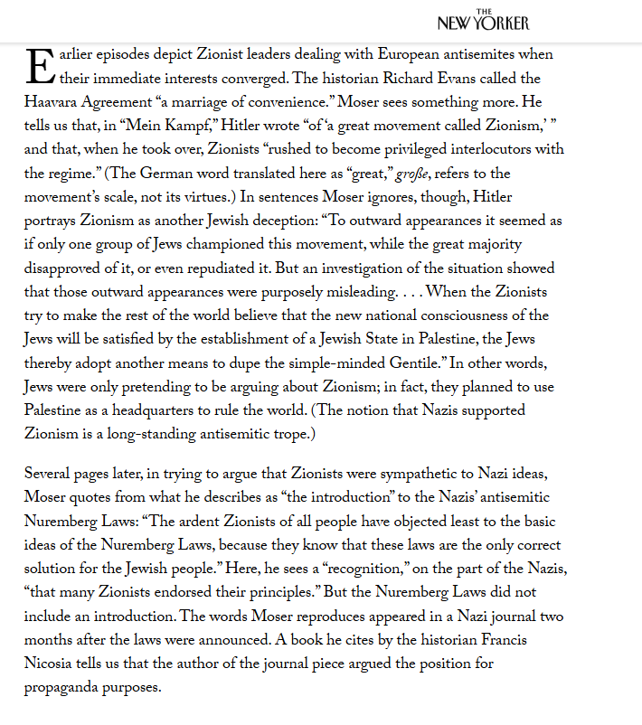 Daniel_Sugarman's tweet photo. Isaac Chotiner's dismantling of Benjamin Moser's book depicting Zionism as the ultimate evil is all the more scathing because Chotiner is not a Zionist himself.

(And you're not dreaming. Moser, a Pulitzer prize winning author, cites TONY GREENSTEIN as an authoritative source). https://t.co/OcjaT5tvlL