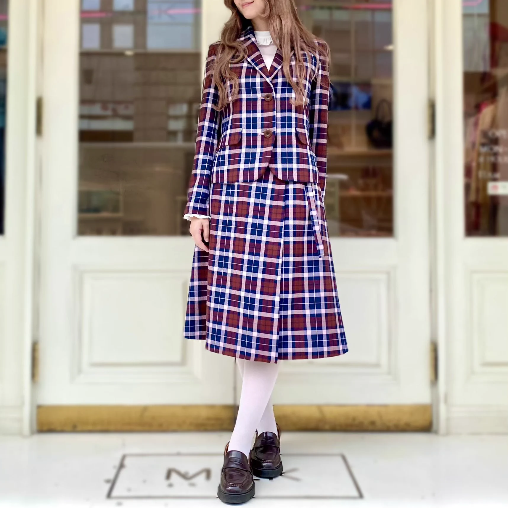 ジェーンマープル　ロンドンバス柄サロペットスカート　サックス　イギリス柄 MILK原宿本店 on X: 