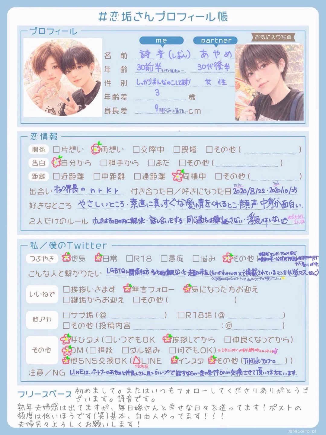 プロフィール確認お願いしますページです✴︎ 詩音🏳️‍🌈 on X: 