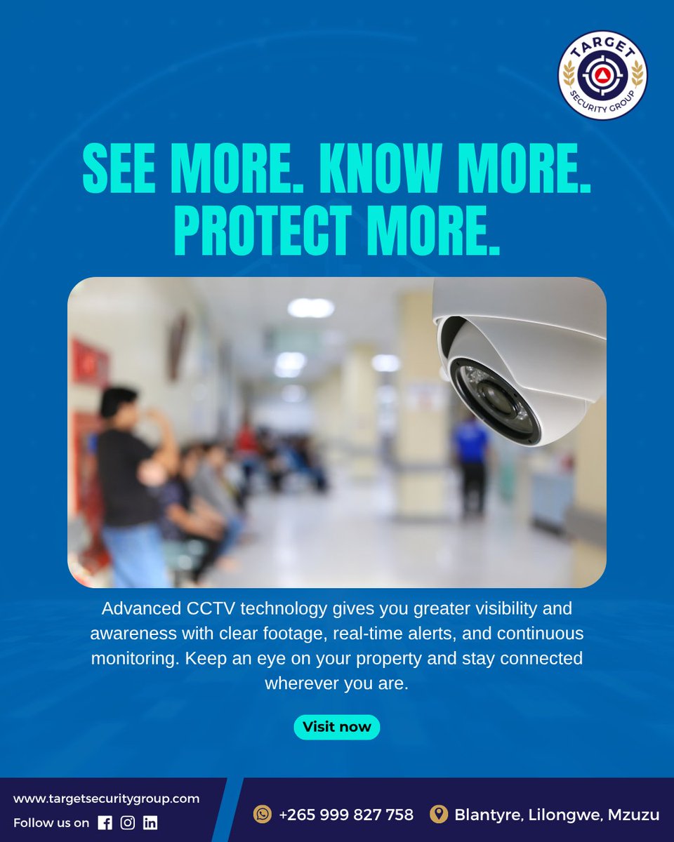 tsgmal_'s tweet photo. 🛡️📹 Smarter surveillance means stronger protection! 

Keep your home or business safe with advanced CCTV solutions that provide clear video, real-time alerts, and continuous monitoring. 

#CCTV #Security 

🌐 Visit: https://t.co/KAIM5rzIbV
 📲 WhatsApp: +265 999 827 758 https://t.co/USoKfu9X09