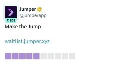 ATestnet9's tweet photo. 📍Jumper Waitlist Something Big Soon
 
➡️JOIN LINK: 
https://t.co/5Svyyd9U5a

🥇Connect X
🥈Done

#jumperapp #Web3 https://t.co/1hhnsHCrky