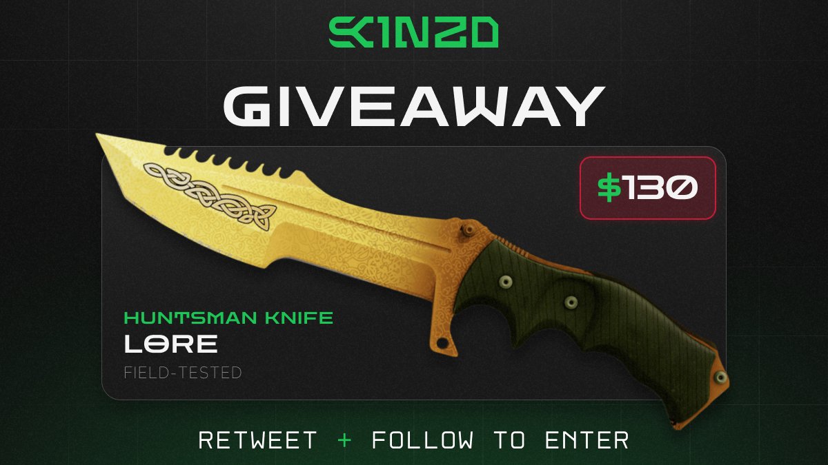 skinzogg's tweet photo. 🚨New Giveaway. $130 Huntsman Knife 🗡️

How to win?  

1⃣RETWEET 
2⃣FOLLOW @skinzogg 
3⃣TAG 2+ friends  

HF GL! 🍀

We will pick a winner on October 5th!

#cs2 #counterstrike #giveaway #raffle #skins https://t.co/XDwXKM87dk