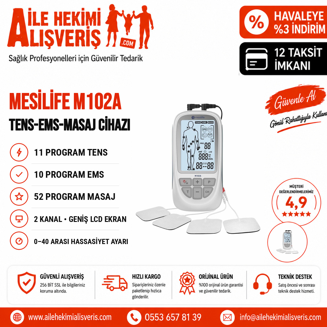 drfsdere's tweet photo. Mesilife M102A Tens-Ems-Masaj Cihazı: şarjlı, 11 program TENS, 10 program EMS, 52 program masaj, 2 kanal, 0–40 hassasiyet ayarı, geniş LCD. https://t.co/pi8w661BSH #Mesilife #MesilifeM102A #TENSCihazı #EMSCihazı #MasajCihazı https://t.co/37h3a4nBRP