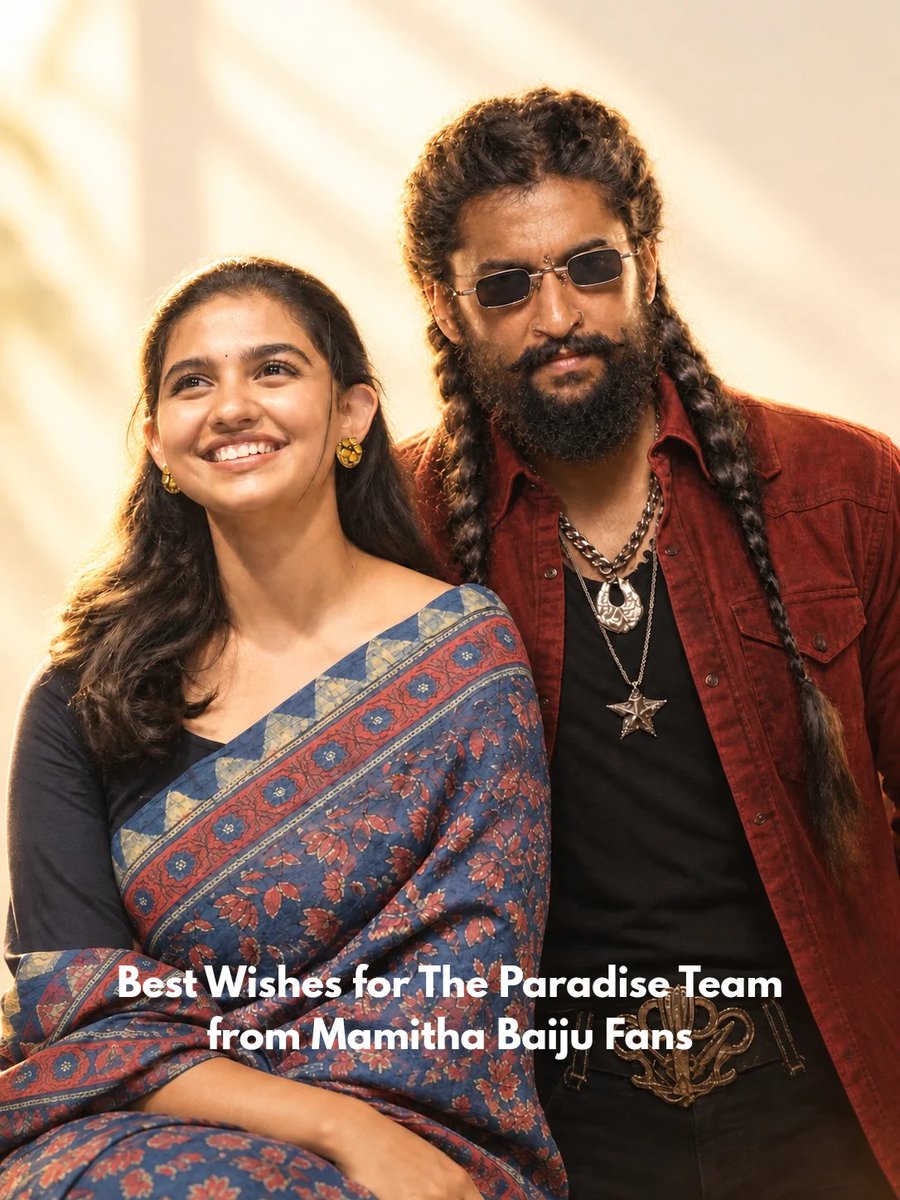 trinetra_0116's tweet photo. Heartfelt wishes to @NameisNani and the entire team of The Paradise!

May your hard work, passion, and dedication bring immense success. Wishing the whole team a spectacular journey and a blockbuster ahead!

With love and best wishes,
@_mamithabaiju Fans ❤️ https://t.co/auC0Se31BM