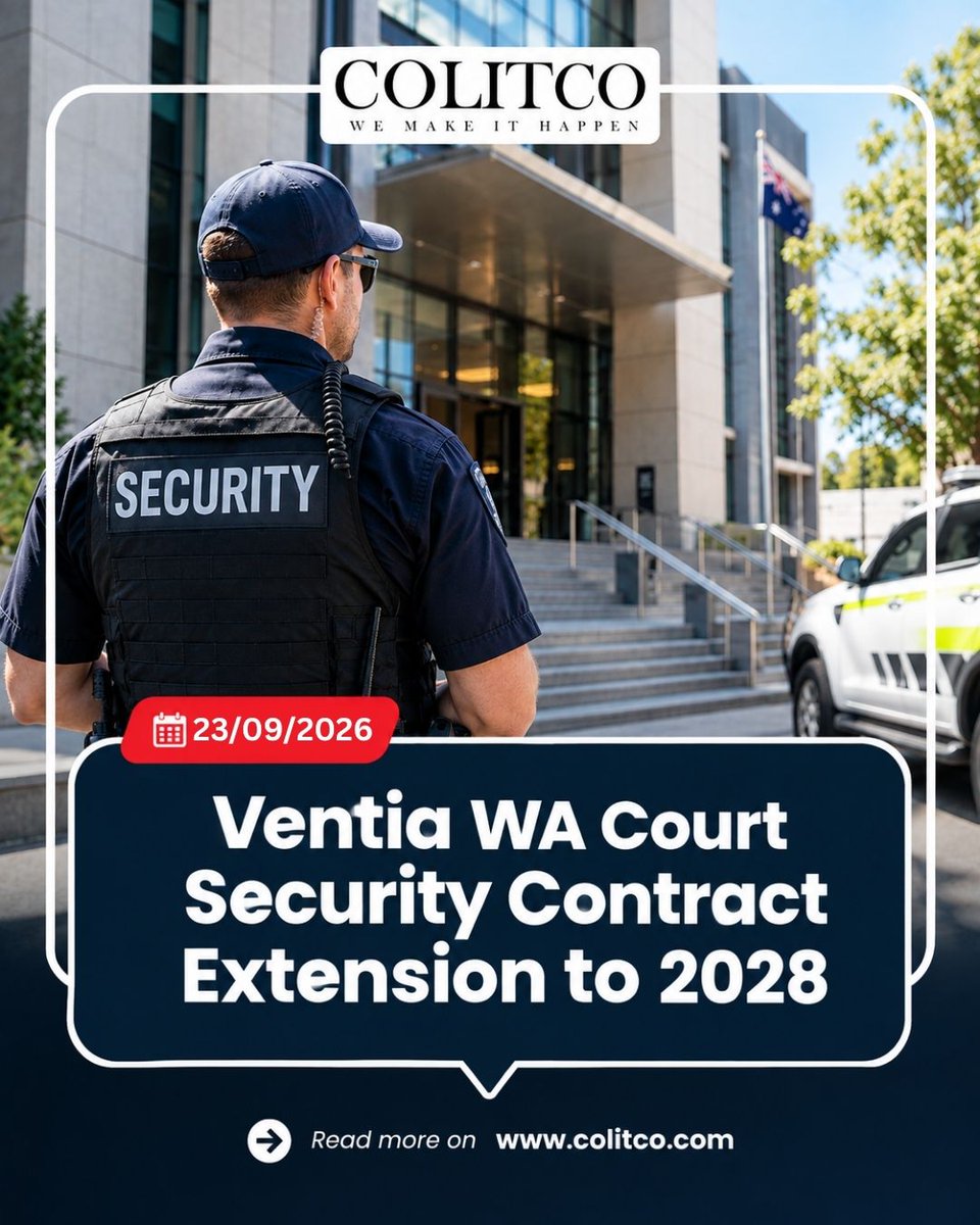 colitco's tweet photo. Why is Ventia extending its WA court security contract?
Ventia’s WA court security and custodial services contract has been extended to June 2028, with the extension expected to generate around A$110 million in revenue.
Read More : https://t.co/3TTMh9IYqY
#Ventia #WesternAustralia #ASX #GovernmentContracts #BusinessNews #Colitco