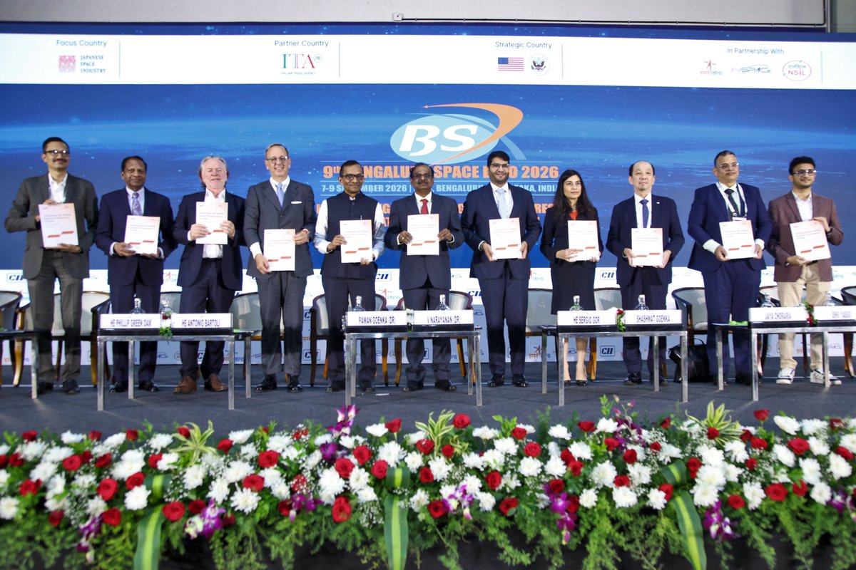 BIECentre's tweet photo. 🚀 Bengaluru Space Expo 2026 | BIEC Bengaluru
The 9th edition of Bengaluru Space Expo (BSX 2026) concluded successfully at BIEC from September 7–9, bringing together the global space ecosystem under the theme: “Harnessing Space for Global Progress: Innovation, Policy &amp; Growth.” https://t.co/jDNFBZEYyS