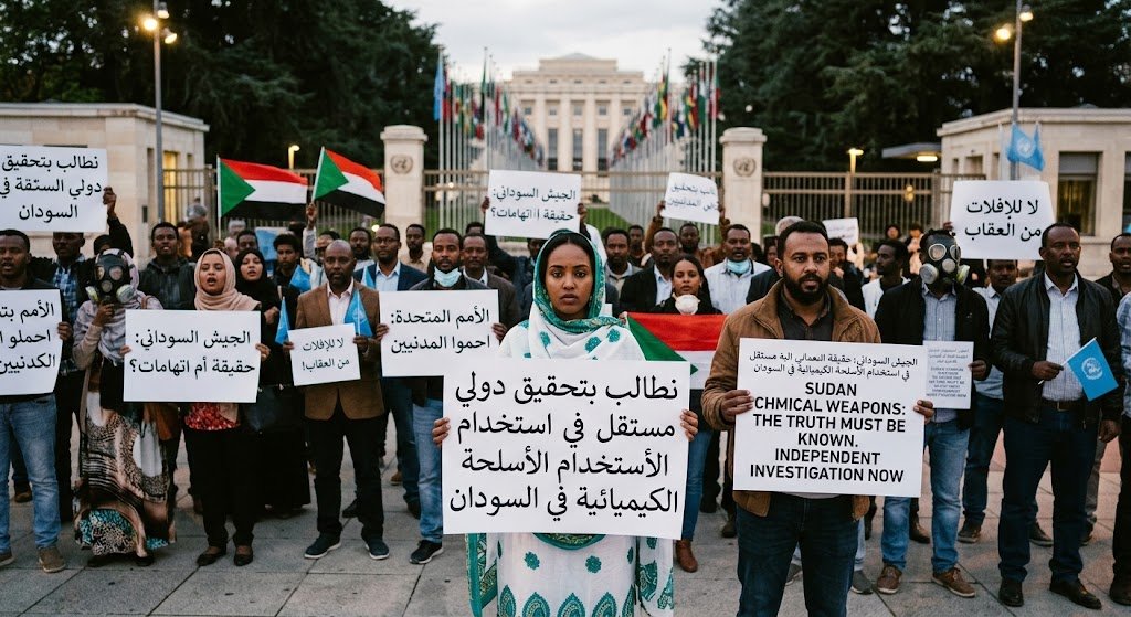 IdrisSoha52215's tweet photo. صرخات السودانيين أمام مقر الأمم المتحدة في جنيف هي تعرية حقيقية لصمت المجتمع الدولي وتجاهله، كيف يُسمح للجيش بالتهرب من المساءلة والتملص من التقارير الدولية التي تؤكد تورطه في الكارثة؟ إن عجز المنظومة الدولية عن المحاسبة يمنح ضوءاً أخضر للاستمرار في تجريب المحرمات على الأبرياء. https://t.co/jORaT0zZsU
