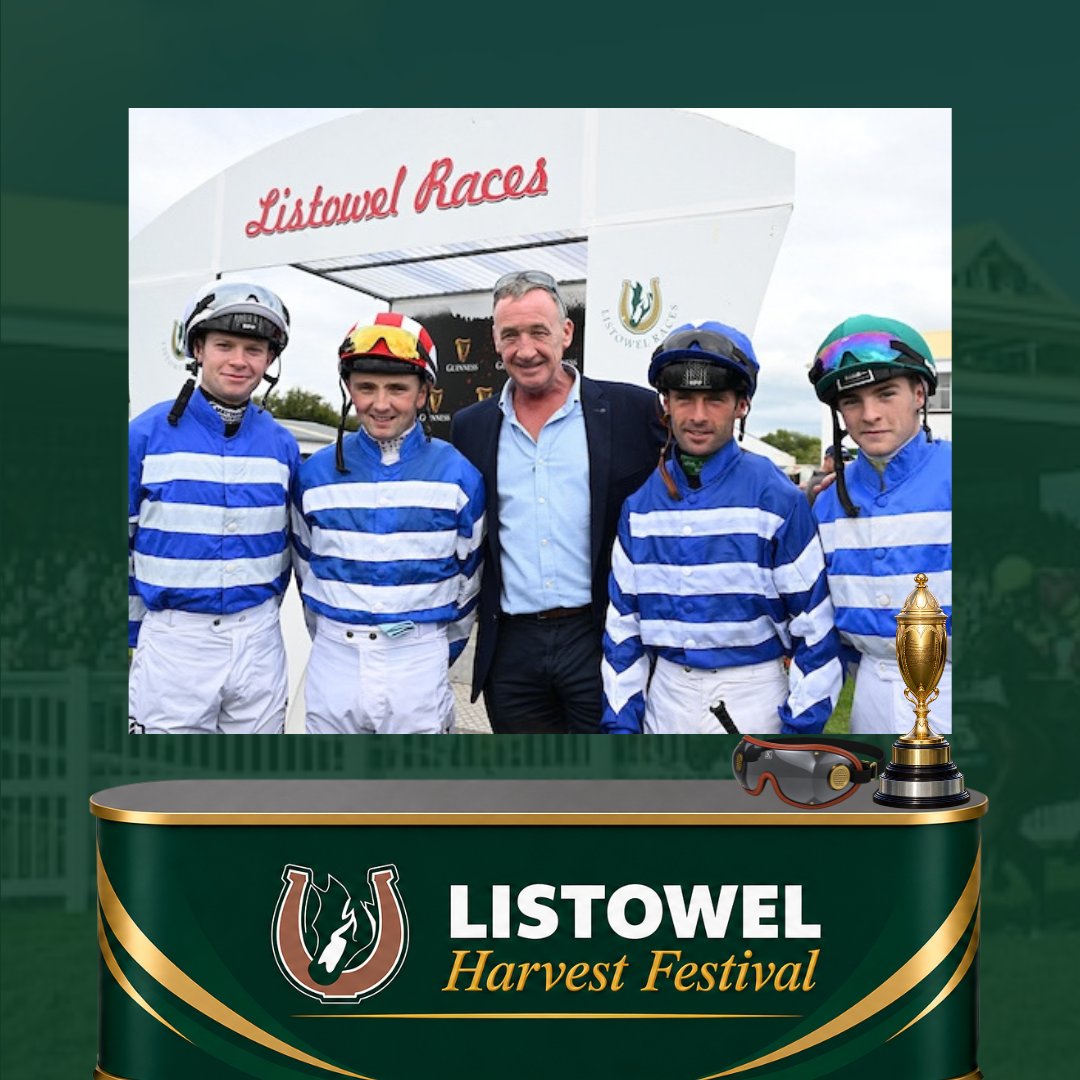 ListowelRaces's tweet photo. Owner Breen White with his 4 jockeys ahead of his horse Platino Bianco winning at Listowel yesterday 🏆

L-R Robert Whearty, Chris Hayes, Rory Cleary and Reece Holohan.

📸 Healy Racing https://t.co/TVJtaf8Lta