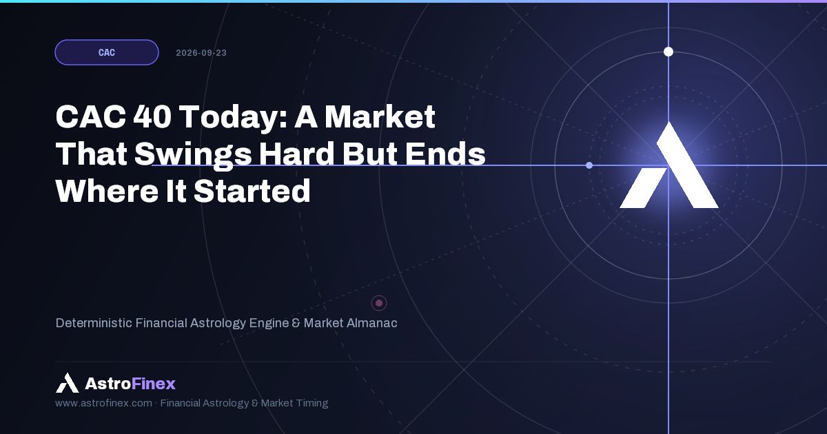 AstrofinexApp's tweet photo. CAC 40 Today: A Market That Swings Hard But Ends Where It Started
Venus, Jupiter and the Moon all sit in challenging positions, and none of them dominates the session — tradition reads a level chart. Expect a session that moves sharply in both…
https://t.co/x9J6P4TslU
$CAC #FinancialAstrology #MarketMood