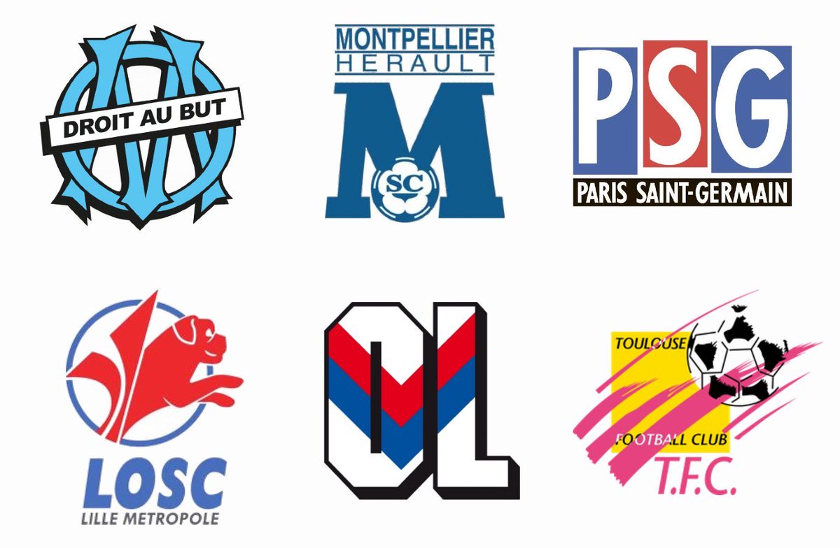 thesefootytimes's tweet photo. Ligue 1 club crests in the nineties were works of art 🤌🏻 https://t.co/O27YtWaSGa