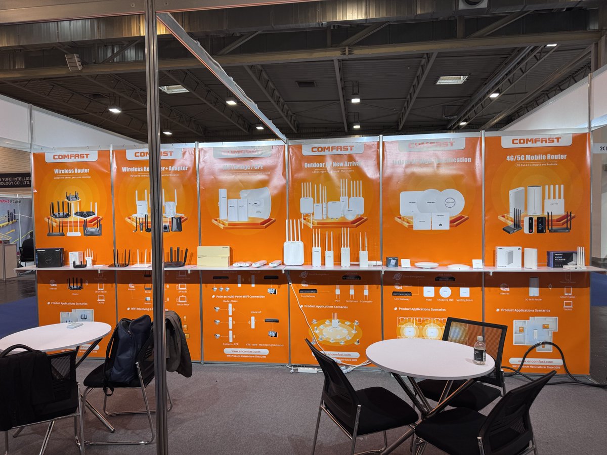 szcomfast's tweet photo. 🚀 COMFAST is at Security Essen 2026!
Meet us to explore wireless networking solutions for security, CCTV & commercial projects, plus OEM/ODM cooperation.
📍 Booth 2C14
📅 Sept. 22–25
📌 MESSE ESSEN, Germany
🌐 https://t.co/jGqTC1ouCB
#COMFAST #SecurityEssen2026 #OEMODM https://t.co/mImuYbh0G6