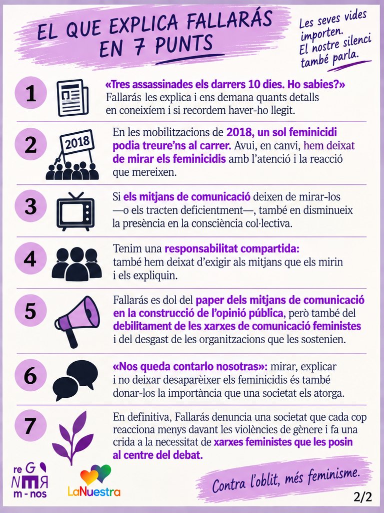 MaTeresaNaves's tweet photo. 💜 ReGENEREm-nos us recomana l’article de Cristina #Fallarás a @publico_es 

«Tres assassinades en els últims tres dies, ¿lo sabías?»

🫂Nosaltres ja som sòcies fundadores de La Nuestra. Tu també t’hi pots sumar a https://t.co/iWszrgAUF3

@ReGENEREmNos ‼️ https://t.co/Ly28ODBynn