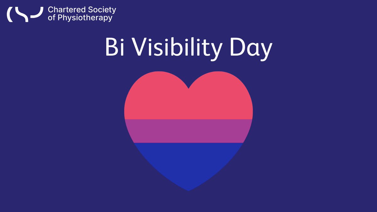 thecsp's tweet photo. Today, on Bi Visibility Day, we're celebrating the bisexual community.
The CSP’s LGBTQIA+ network supports and empowers members in the physiotherapy profession.
Find out more and join the network: https://t.co/rPNaAiu9A5
#NetworkAsOne @csplgbtqia https://t.co/xwFLvIzPrr