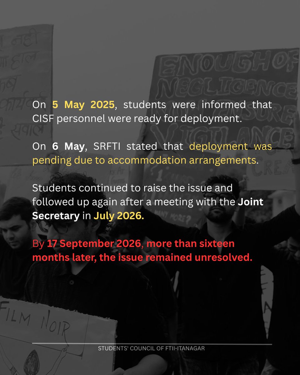 voiceofftiii's tweet photo. Continued: Slides 5–6. These contain the remaining details and our appeal for a safe, accountable, and secure FTII Itanagar. Please read and amplify.
#FTIIItanagar #StudentSafety #FTIIProtest https://t.co/IU2B4lt91o