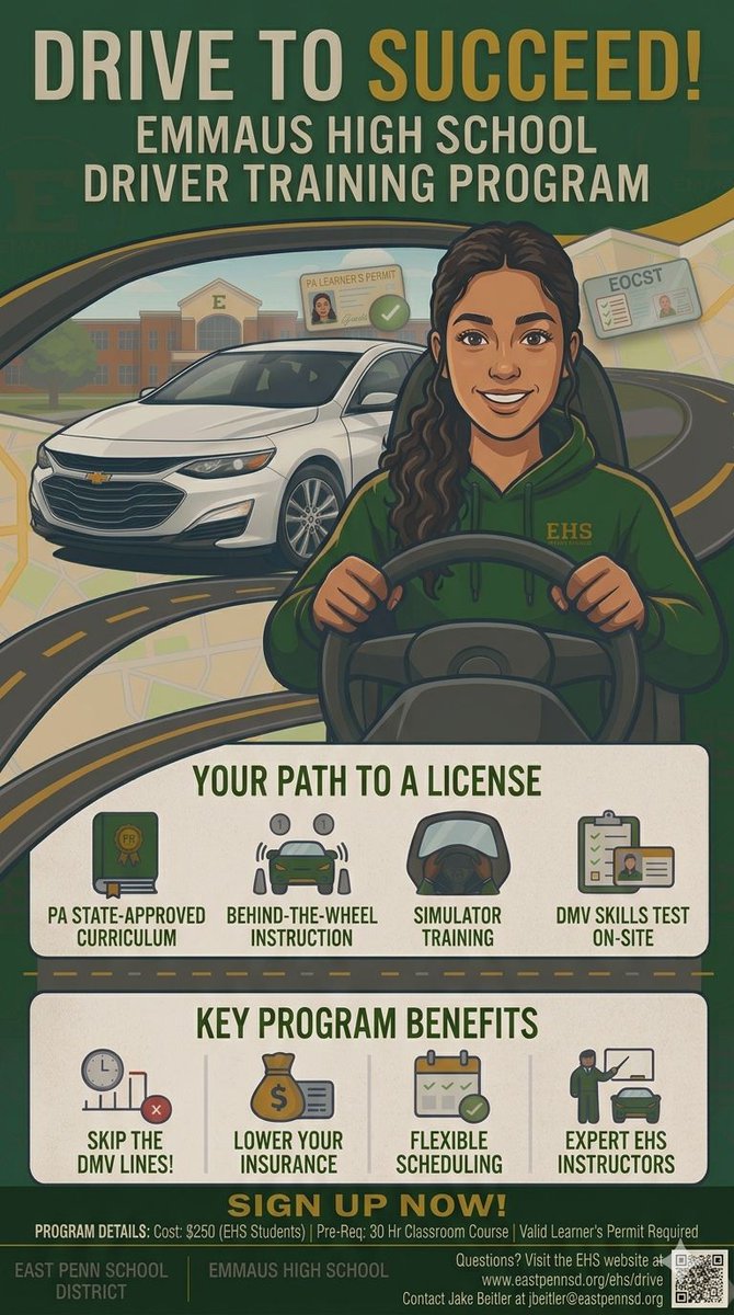EHS_Hornets's tweet photo. EHS is so fortunate to have a Driver Training program at our school!  Take a look at the infographic below for additional information. https://t.co/xDEuF9hAsq
