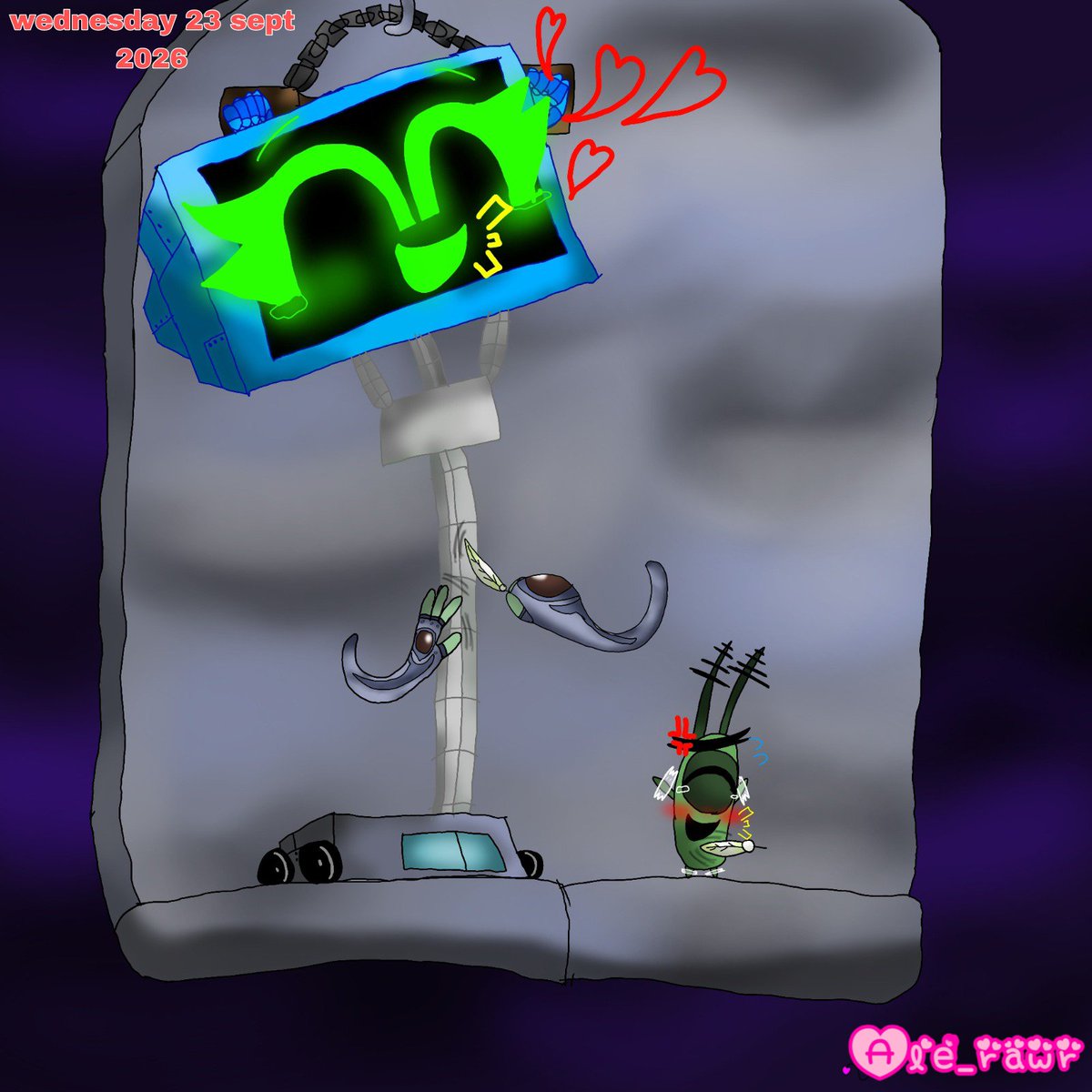 ale_rawr5490's tweet photo. i had so much difficult to finish it
but here the result.

this it's a reference from that famous scene from digimon(if i can remember)But i think i wouldn't post that much becuse of school,

Plus i really hate how i drew plankton too much big has he supposed to be micro https://t.co/CGwaHhdJeM