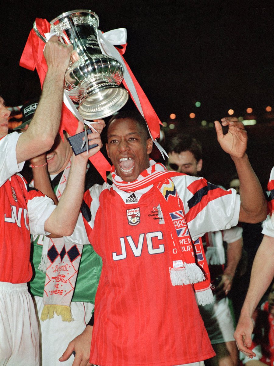 Arsenal's tweet photo. Ian Wright signed for The Arsenal 35 years ago today ❤️ https://t.co/vD0d1y76Hm