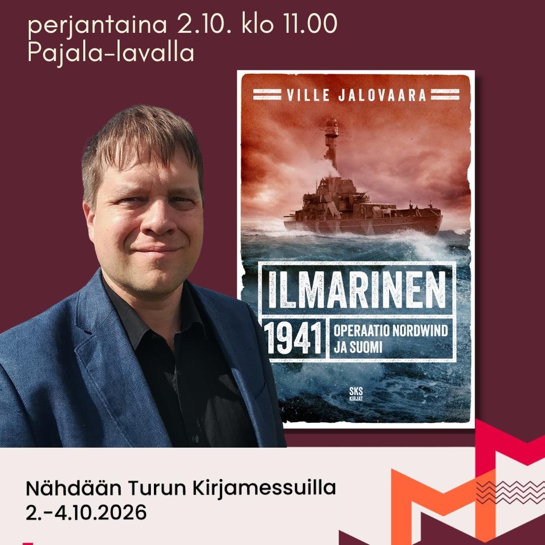 JalovaaraVille's tweet photo. Ilmarinen ja sen kirjoittaja mukana perjantaina 2.10. Turun kirjamessuilla. Tervetuloa kuuntelemaan haastatteluni kello 11 Pajala-lavalle. #Turku #turunkirjamessut #histroria #ww2 https://t.co/PMzMPeQVvQ