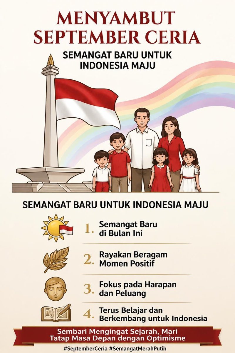 sadhyaika's tweet photo. Dengan semangat gotong royong dan kesempatan yang semakin terbuka, Indonesia terus melangkah menuju masa depan yang lebih baik #SeptemberCeria https://t.co/yX1IlFP9p9