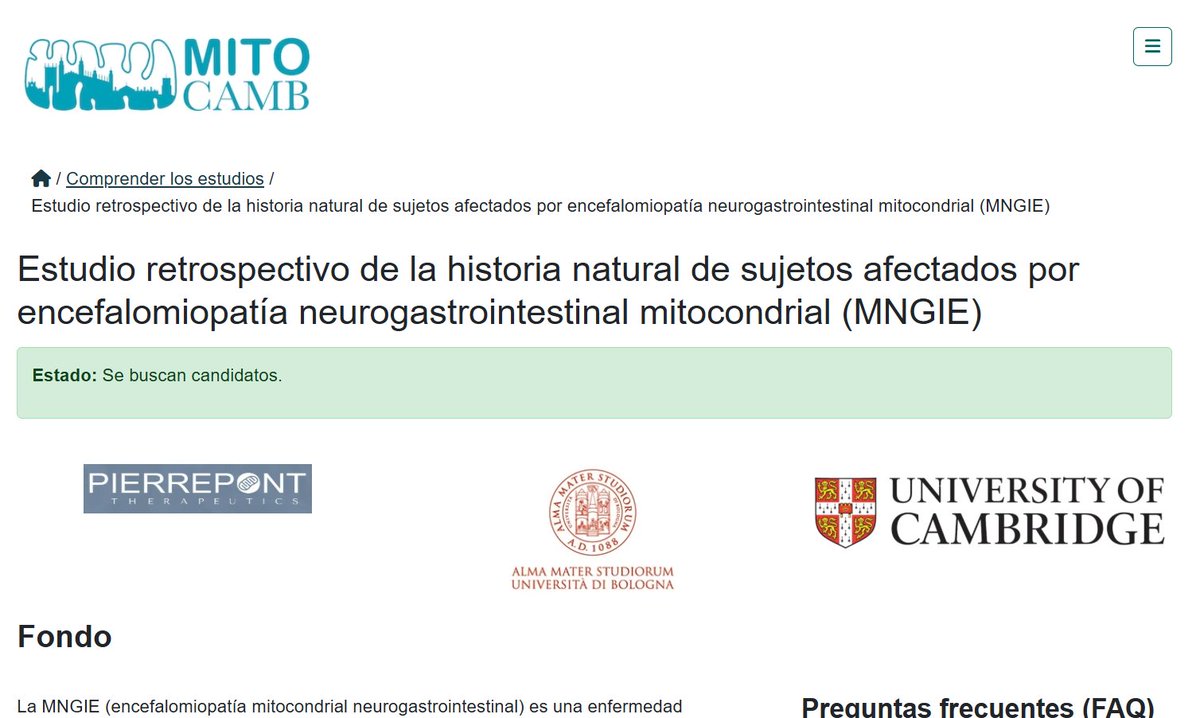 AEPMI's tweet photo. Se buscan candidatos para nuevo estudio enfermedad de #MNGIE #EnfermedadesMitocondriales   https://t.co/R1gum0P3Gm https://t.co/bZy3JDWcES