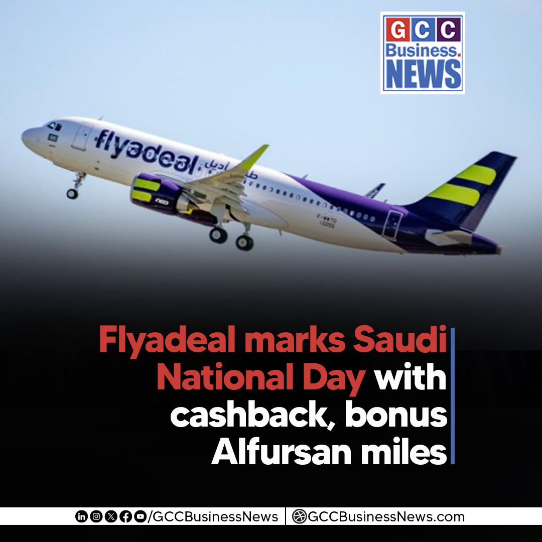 GCCBusinessNews's tweet photo. Flyadeal offers up to 96 percent cashback, bonus Alfursan miles and National Day promotions on eligible Saudi domestic flights.
https://t.co/Ak7NIH09Ay
#Flyadeal #SaudiNationalDay #SaudiTourism #AlfursanMiles #SaudiAviation #FlyadealOffers #GCCBusinessNews @flyadeal https://t.co/GUYiBn10Jo