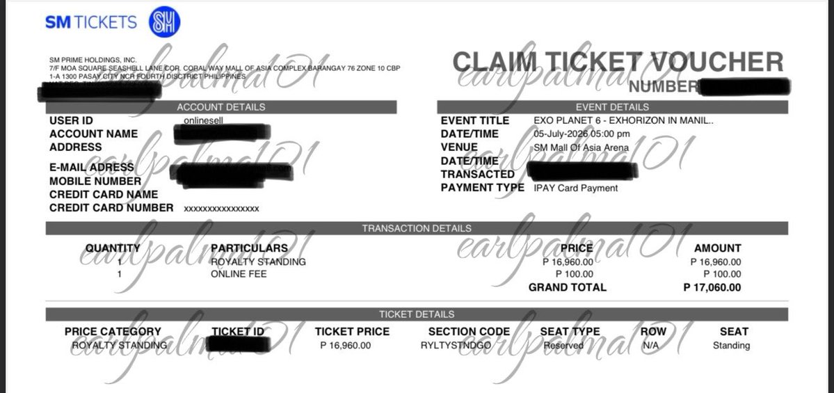 earlpalma101_'s tweet photo. Re-upload:
Secured EXO PLANET 6- EXHORIZON (2) ROYALTY STANDING O AND E. Thankyou for trusting 😇
#jaynablueproof https://t.co/i5C4jckG0n