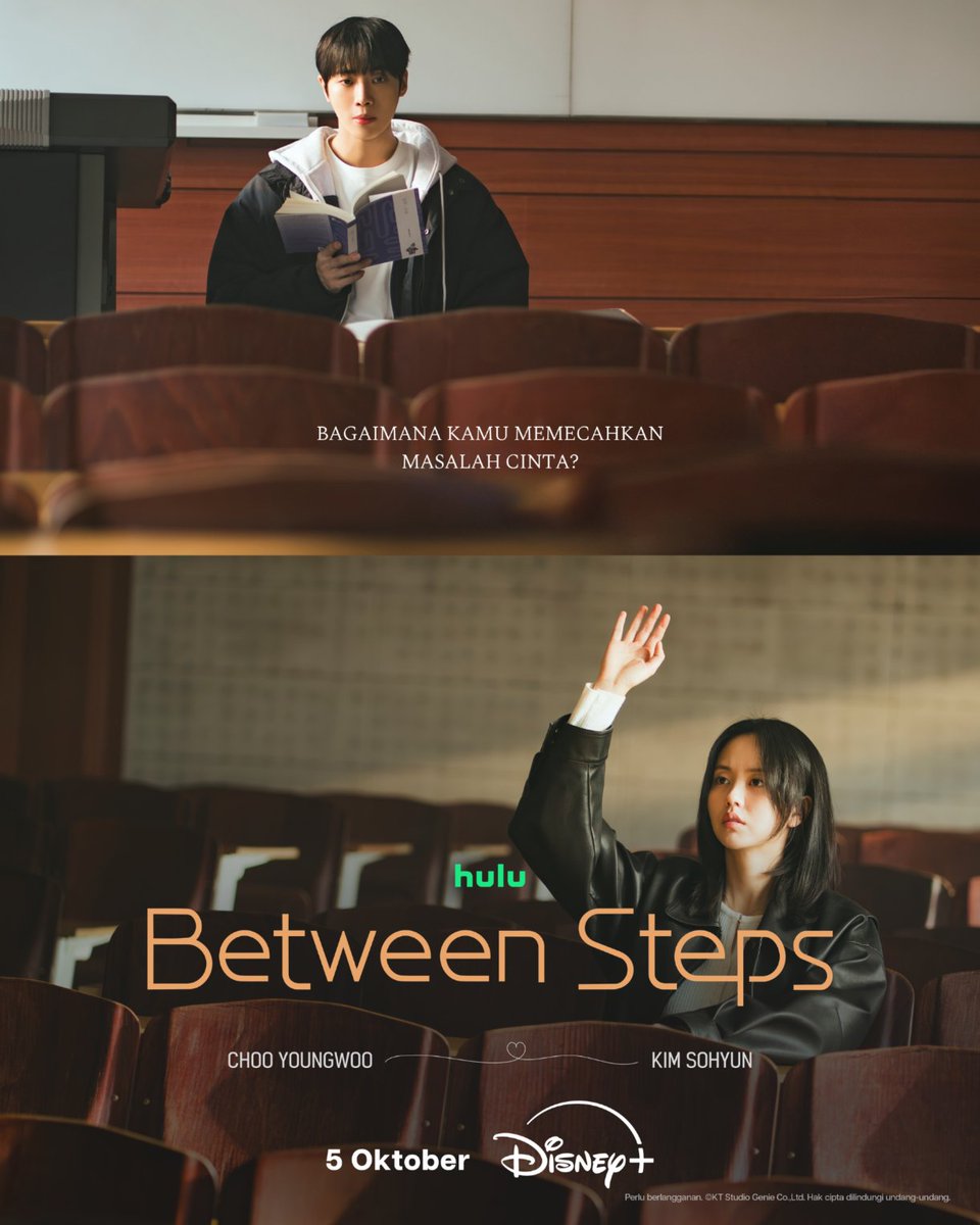 DisneyPlusID's tweet photo. Memangnya cinta ada jawabannya? Streaming #BetweenSteps mulai 5 Oktober.

Pindah ke Disney+ baru dan temukan For You. Download app baru #DisneyPlusID sekarang!

#ChooYoungwoo #KimSohyun #추영우 #김소현 https://t.co/CZdsJ6pVhq
