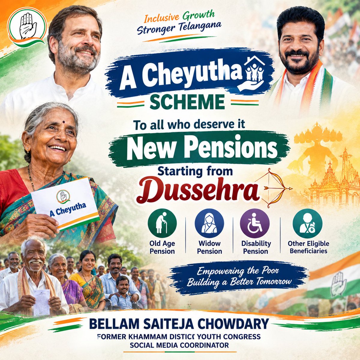 Bellamsaiteja1's tweet photo. @revanth_anumula @RahulGandhi @INCIndia @IYC @INCTelangana @Congress4TS @TelanganaCMO #congresspartytelangana https://t.co/Y4bCevhXGz