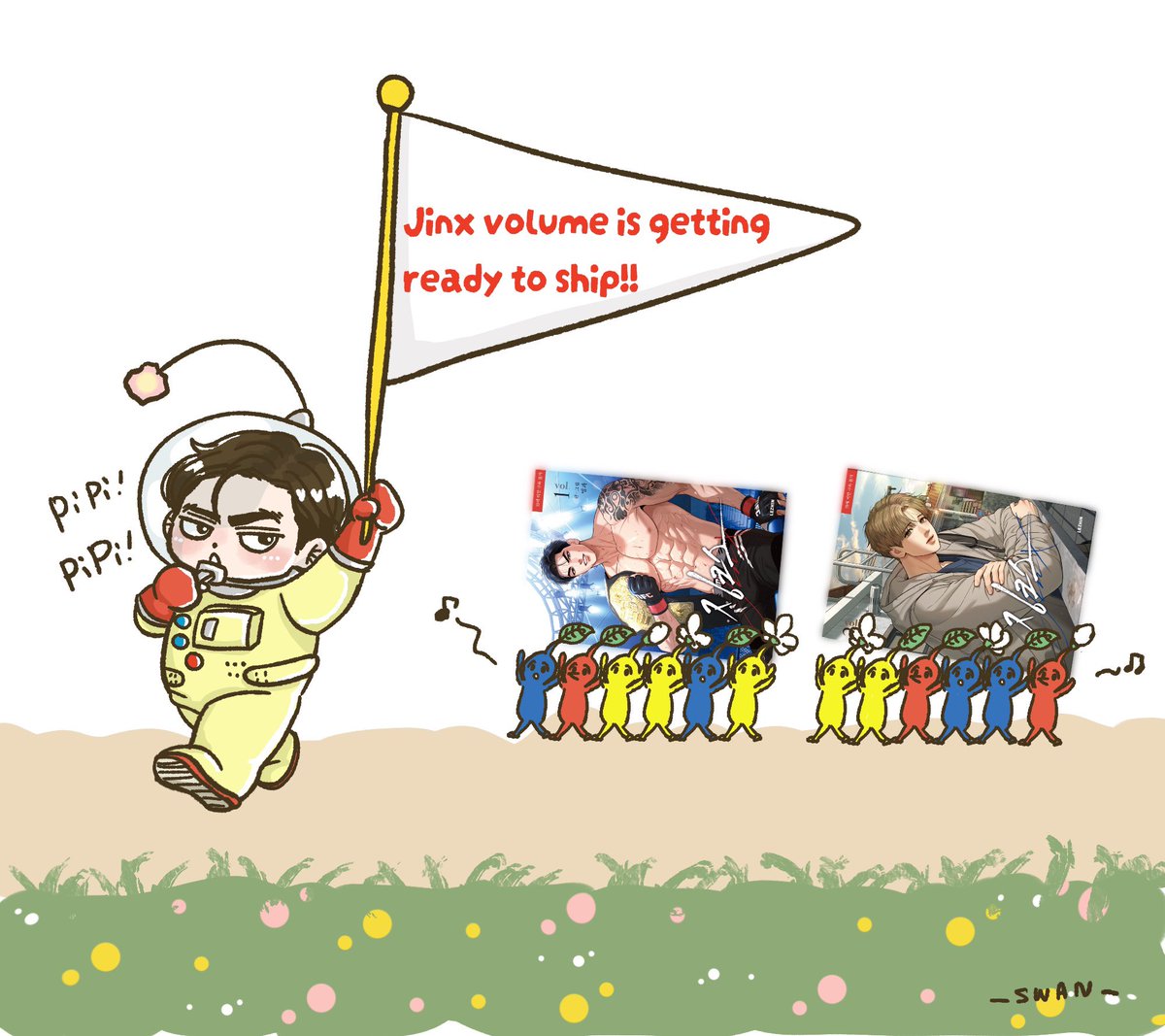 flavor_of_swan's tweet photo. 🥊実物プレビューにテンション爆上がり過ぎて描いてしまった！
どうにか無事に海を超えてきてくれよー🙏

しかしダンピクミンが運んでると考えるとちょっと怖いなw
でもジェギョンがスパルタで指示を出すはずだし、あいつは1匹足りともダンピクミンを犠牲にしないで命懸けで守るはず🙆 https://t.co/xG0CjizThs