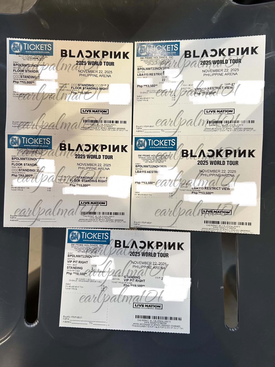 earlpalma101_'s tweet photo. Re-upload:
Secured BLACKPINK 2025 WORLD TOUR (1) VIP PIT RIGHT STANDING, (2) FLOORSTANDING RIGHT AND (2) LBA115 RESTRIXT VIEW. Thankyou for trusting 😇
#jaynablueproof https://t.co/QyO7hO90BD