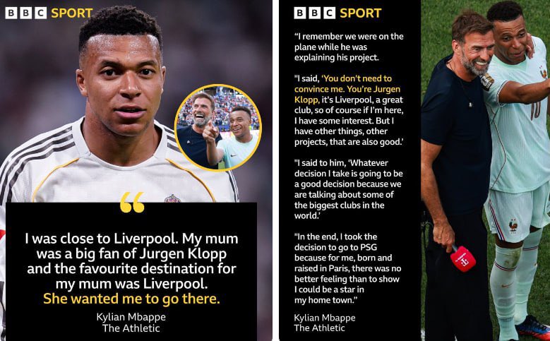 AnatomicalFA's tweet photo. 🚨🔴 IMAGINE PRIME MBAPPÉ IN A LIVERPOOL SHIRT

Kylian Mbappé has revealed that he held talks with Jürgen Klopp over a potential move to @LFC when he was still at @AS_Monaco 

A move that never happened 

But imagine Mbappé developing under Klopp at Anfield. 

📖 “For nothing will be impossible with God.” (Luke 1:37)

🔗 BBCsport