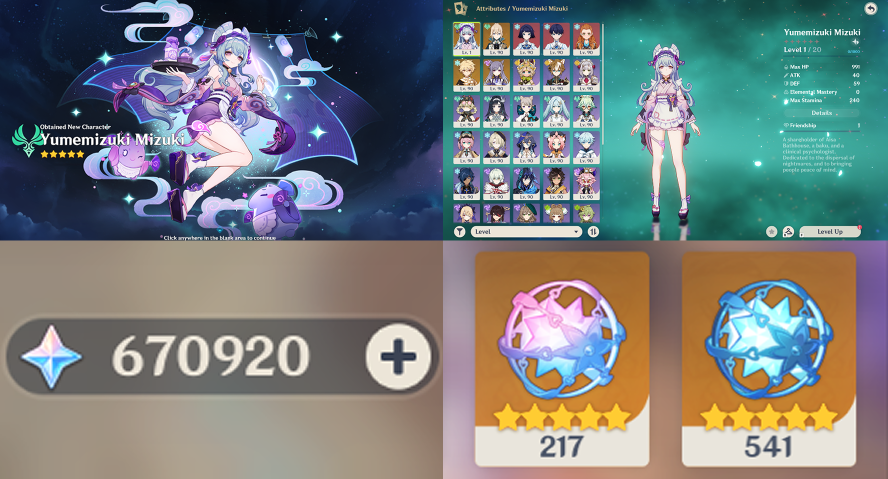 noblies's tweet photo. 2186 Days into my No Wishing Journey, I obtain Mizuki as my 41st character! But the journey to 700,000 primogems continues.. #GenshinImpact https://t.co/PznuuhqO2o