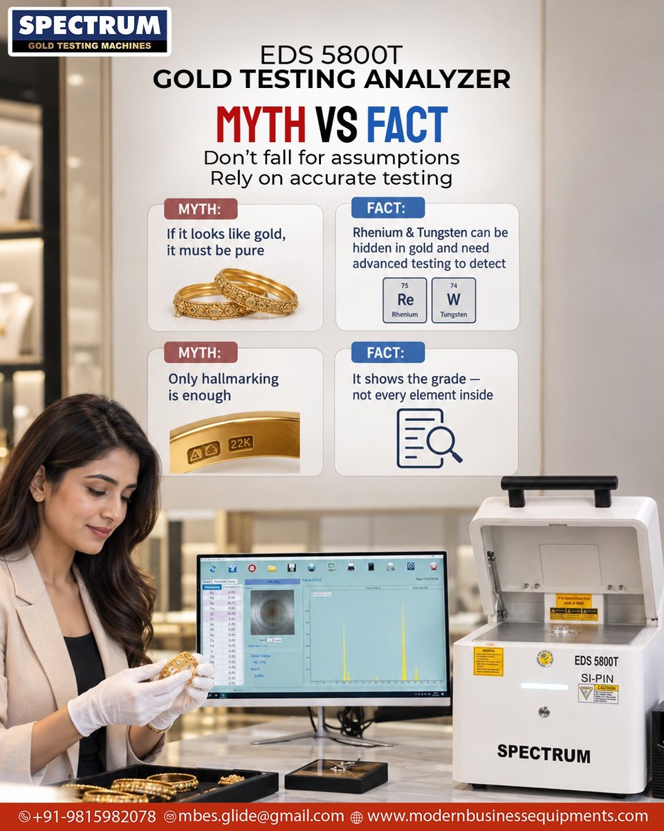 SpectrumXrf's tweet photo. Don’t rely on assumptions—accurate gold testing reveals what’s really inside. 
Spectrum EDS 5800T: Advanced Gold Testing Analyzer for precise elemental analysis.
Test smarter, verify purity, and make confident decisions. 💎

🌐 https://t.co/0IowwChu2x

#GoldTesting #GoldAnalyzer https://t.co/iCgqQzBAm8