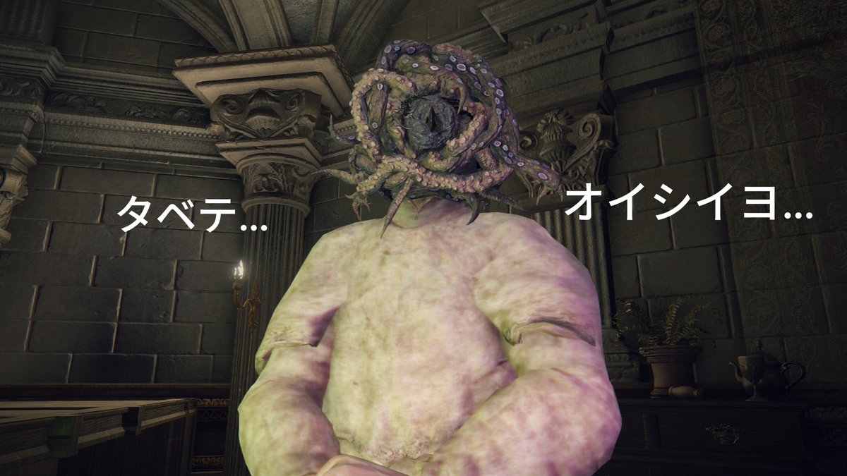 6th_alter_ego's tweet photo. ローデイルにお寿司屋さんがオープンしたと聞いて早速、

「大将の傍で寿司ネタになるのを粛々と待つタコ(あるいはイカ)🐙🦑」

になってみました
回らないお寿司が食べたいです

#ELDENRING #エルデンリング https://t.co/Tx9fuAHEw3