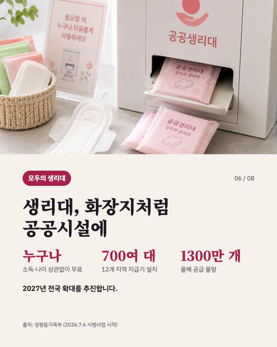 right_mind_2's tweet photo. 이재명 정부 여성/성평등 정책 한눈에 보기

여성의 안전과 건강, 평등한 일상을 지키는 일은 국가의 책임입니다. 이재명 정부는 성평등가족부 출범과 함께 성평등 정책 전담 조직을 강화하고, 각 부처의 성평등 전담부서를 9개에서 24개로 확대하는 방안을 추진하고 있습니다.

디지털 성범죄에는 사이트 운영과 수익 구조를 겨냥한 대응에 나섰습니다. 불법사이트 통합 대응 한 달 만에 66곳의 운영을 중단시키고 운영자 32명을 검거했으며, 접속 가능한 사이트는 30% 줄었습니다.

스토킹·교제폭력 대응의 중심에는 피해자의 일상 회복이 있습니다. 가해자 접근 시 경찰과 보호관찰관이 함께 출동하고, 보복 위험이 큰 피해자에게 경호원과 지능형 CCTV를 지원합니다. 피해자가 법원에 직접 접근금지를 신청하는 제도는 2027년 4월 시행될 예정입니다.

여성의 건강권을 위한 변화도 추진합니다. 임신 9주 이내 여성이 의료체계 안에서 임신중지 약물을 처방받도록 2027년 1분기 도입을 목표로 준비하고 있습니다. 소득과 나이에 관계없이 생리대를 무료로 이용하는 ‘모두의 생리대’ 사업은 12개 지역에 지급기 700여 대를 설치하고, 2027년 전국 확대를 추진합니다.

일터의 성평등도 과제입니다. 공공기관과 500인 이상 기업의 성별 임금 비율, 관리자·임원 수를 공개하는 고용평등공시제는 2027년 3월 시행을 목표로 입법을 추진 중입니다.

차이가 차별이 되지 않고, 피해자가 숨지 않아도 되는 사회. 성평등 정책은 누구나 안전하고 존엄하게 살아갈 일상을 만드는 일입니다.