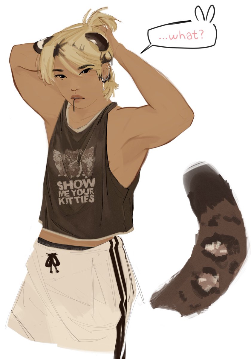 minhoautism's tweet photo. sknow leopard. leeopard. whatever. with a ponytail!!! https://t.co/a1X95hm0c9