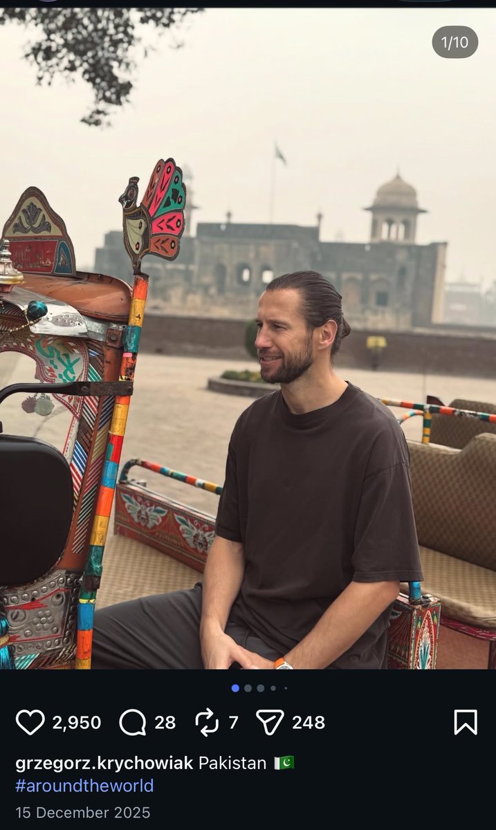 Abtilibaan's tweet photo. Former PSG &amp; Sevilla Polish international Midfielder Grzegorz Krychowiak retired last October and been spending that time travelling the world.

What an interesting guy! https://t.co/zxftXm1PUm