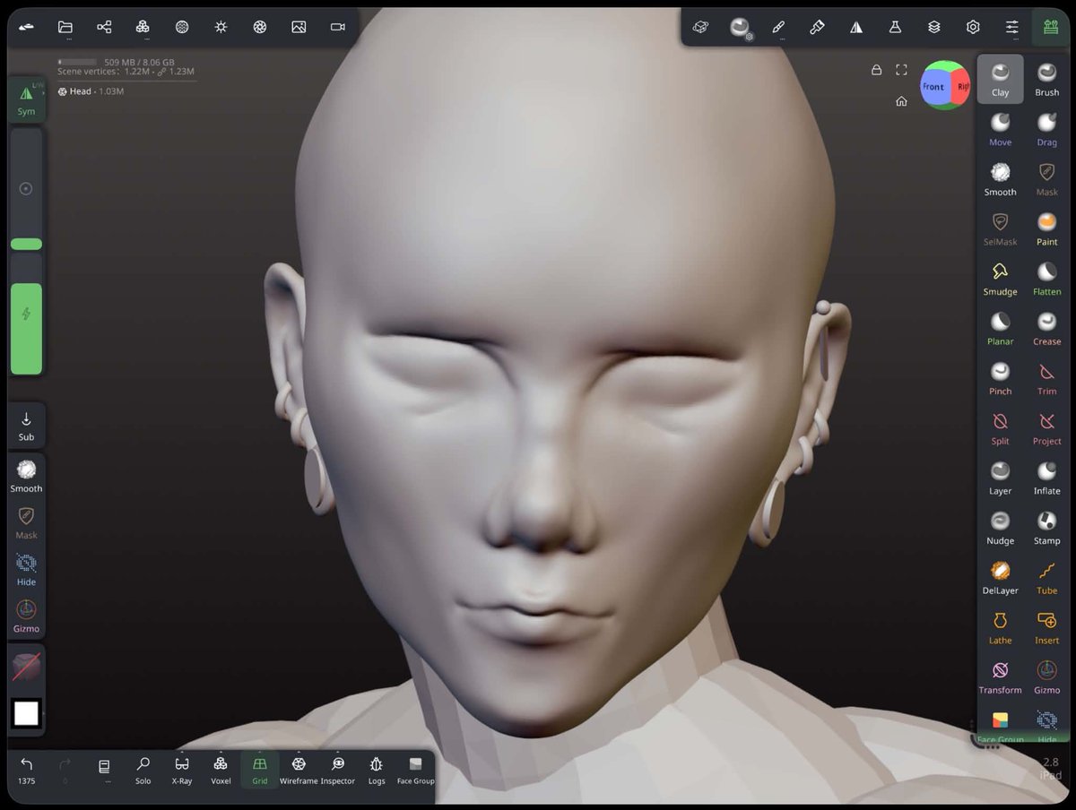 kawaivex's tweet photo. Somehow this is turning out to be my least terrifying attempt at #nomadsculpt https://t.co/H27N2Y1eAl