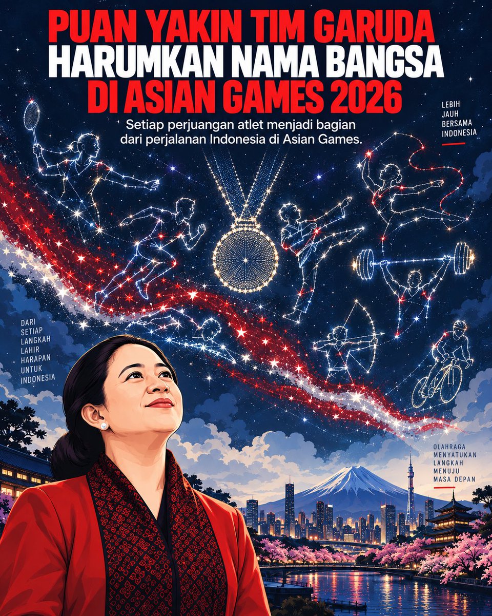 nunufei_'s tweet photo. Puan yakin Tim Garuda harumkan nama bangsa di Asian Games 2026, setiap perjuangan atlet menjadi bagian penting dari perjalanan dan harapan Indonesia menuju masa depan. #puanku #puankoe #puanmhrn #puanmaharani https://t.co/YiqXBh3T8l